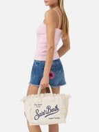 Borsa Colette in lino bianco tinta unita