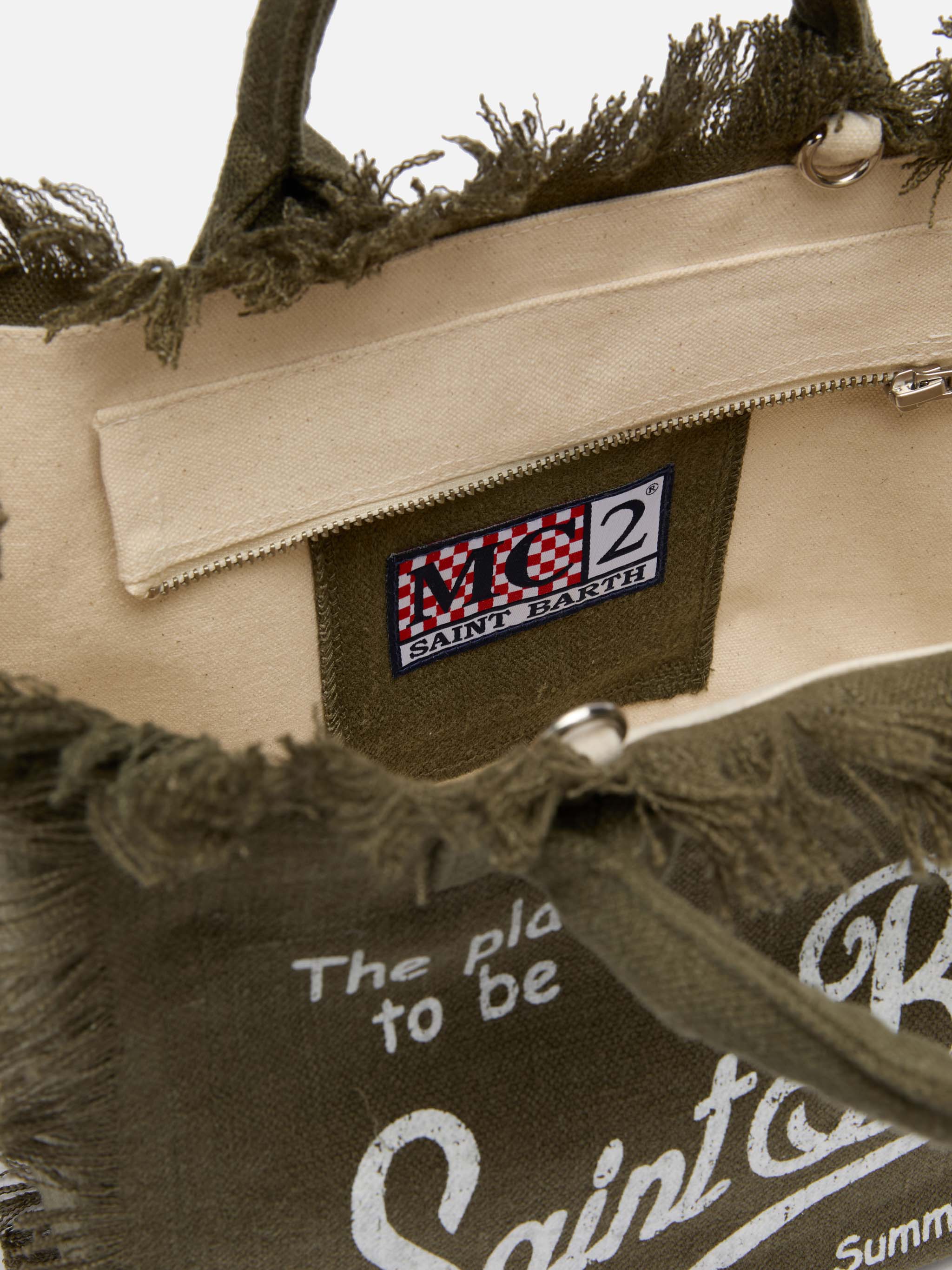 Borsa Colette in 100% LINO verde militare