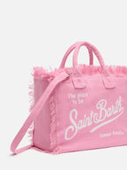 Borsa Colette in lino rosa tinta unita