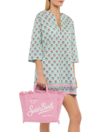 Borsa Colette in lino rosa tinta unita