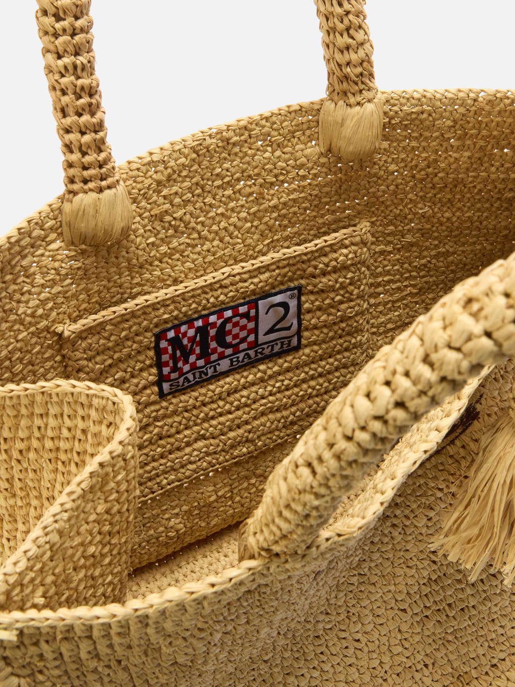Borsa Colette in raffia con frange laterali