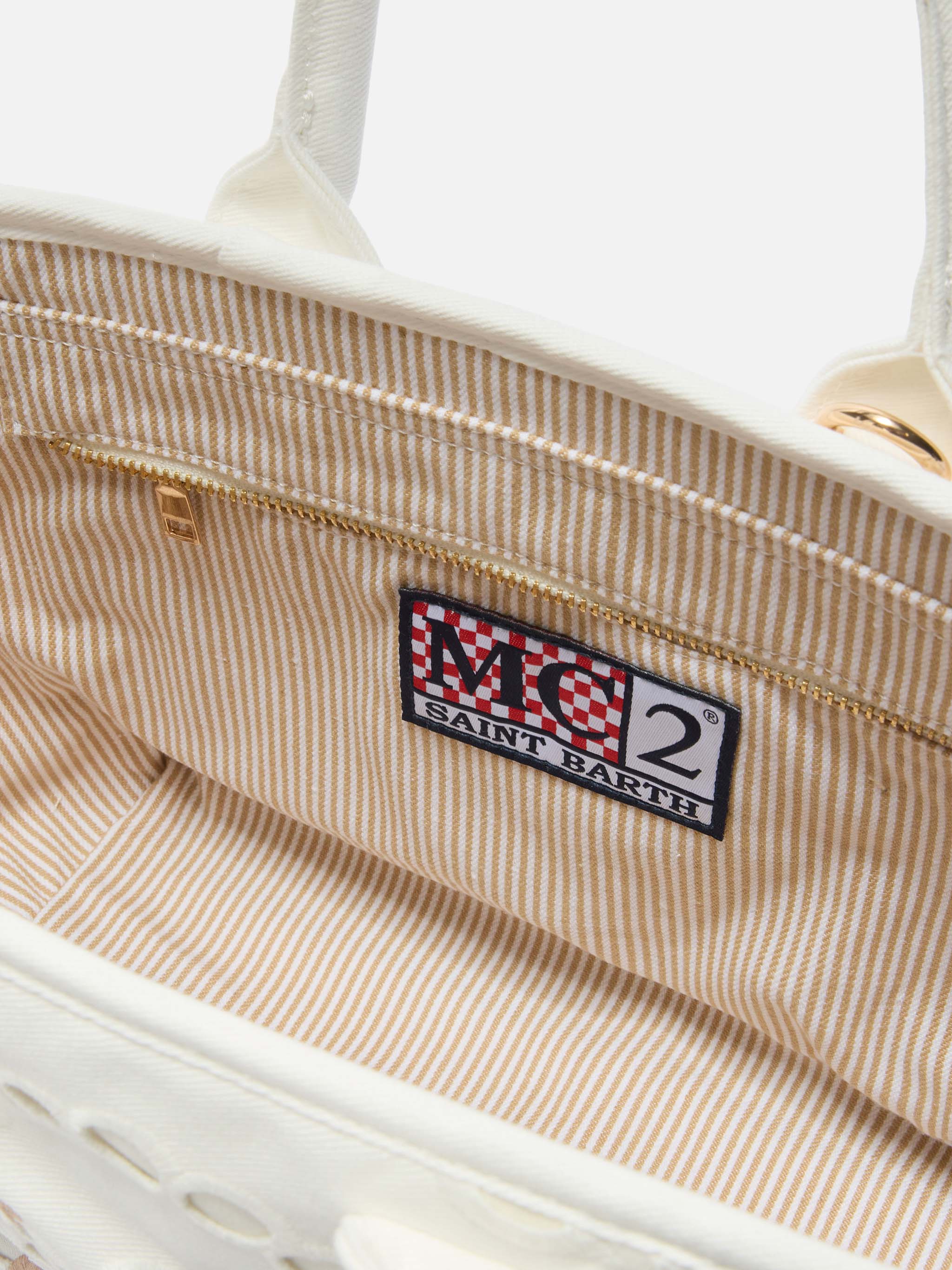 Borsa Colette Volant in cotone sangallo bianco