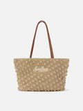 Borsa Tote Crochet medium con logo ricamato