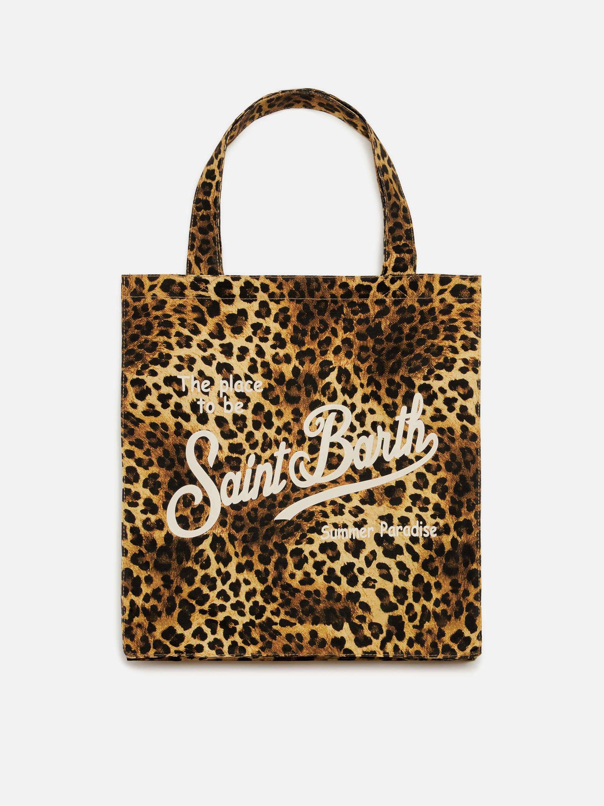 Borsa Essential in cotone animalier con logo Saint Barth