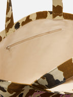 Borsa Essential in canvas con stampa muccata e logo stampato