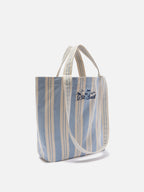 Borsa tote Essential Beach in cotone a righe azzurro e bianche