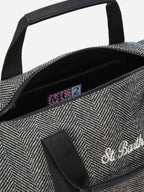 Borsone da viaggio Jetleg Wool in misto lana spigato
