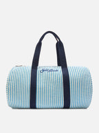 Borsone Round Jetleg in lino a righe blu e bianche