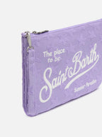 Pochette Parisienne in spugna in rilievo lilla