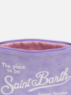 Pochette Parisienne in spugna in rilievo lilla