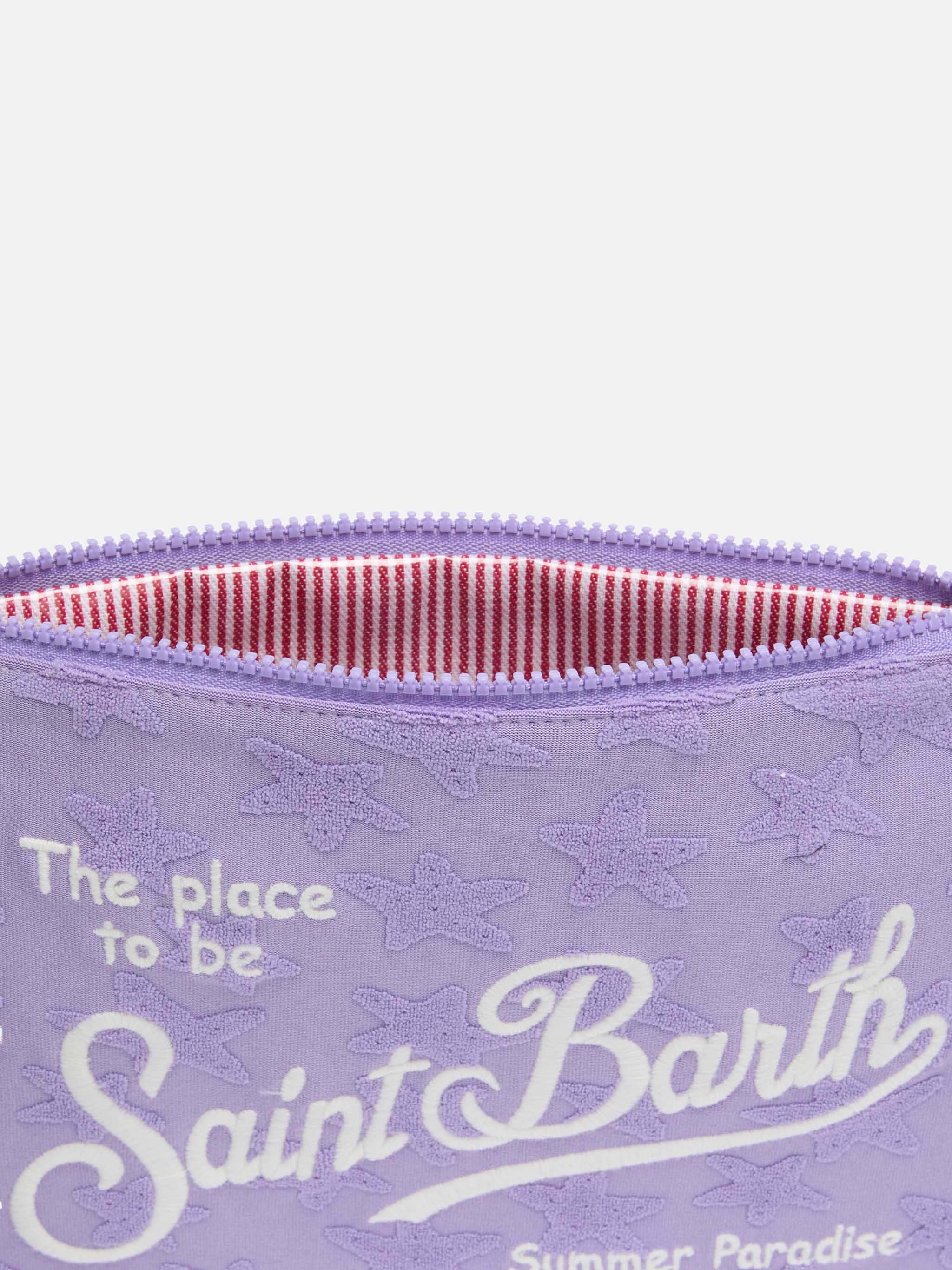 Pochette Parisienne in spugna in rilievo lilla