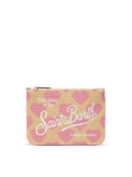 Pochette Parisienne effetto paglia con stampa cuori