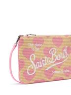 Pochette Parisienne effetto paglia con stampa cuori