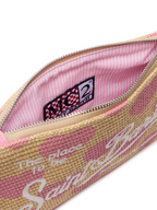 Pochette Parisienne effetto paglia con stampa cuori