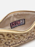 Parisienne pouch con fantasia leopardata ricamata e trcolla removibile