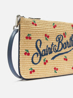 Parisienne pouch con fantasia ciliegie ricamata e tracolla removibile