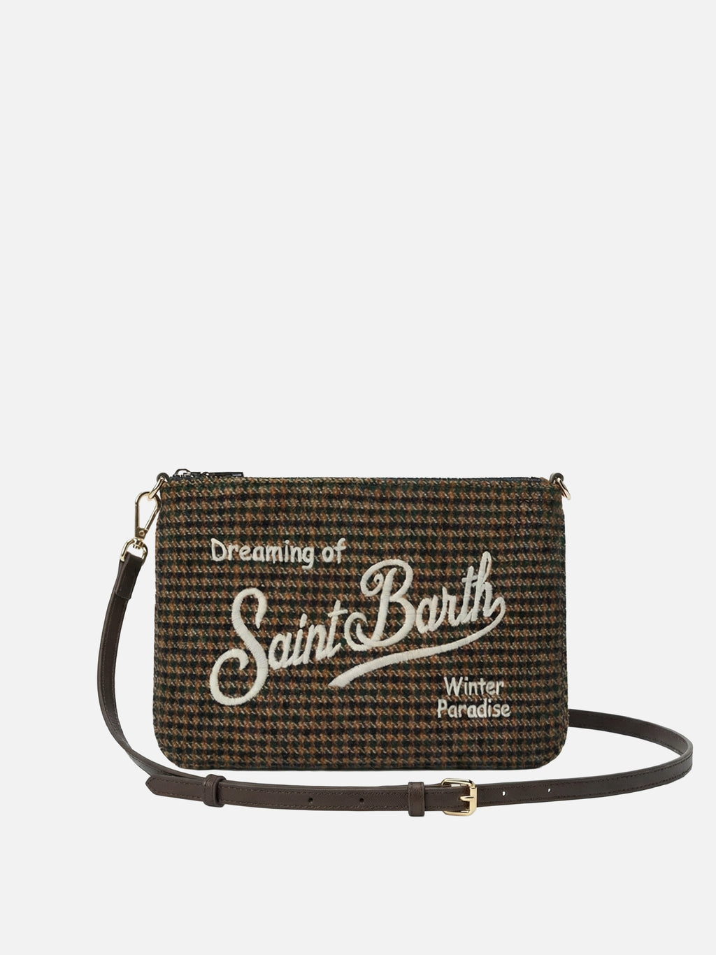 Borsa crossbody Parisienne Wool in misto lana pied de poule