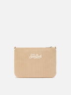 Borsa crossbody Parisienne Corduroy in velluto a coste beige