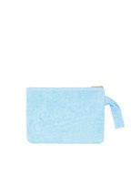 Pochette Pareasy azzurra con logo Saint Barth in jacquard