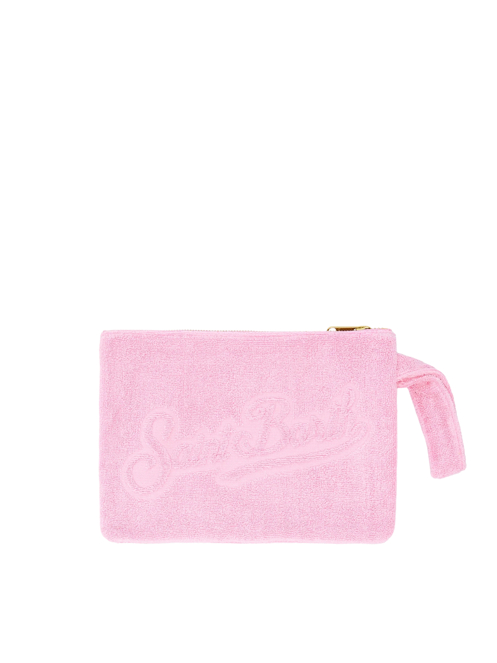 Pochette Pareasy rosa con logo Saint Barth in jacquard