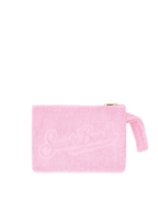 Pochette Pareasy rosa con logo Saint Barth in jacquard