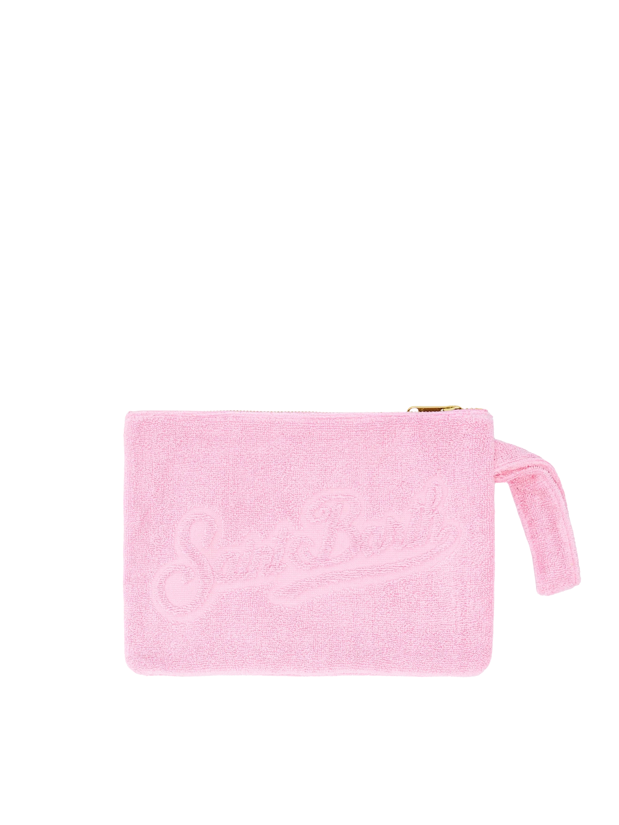 Pochette Pareasy rosa con logo Saint Barth in jacquard