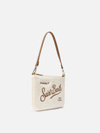 Borsetta a spalla Parisienne Mini Felt in misto lana bianco