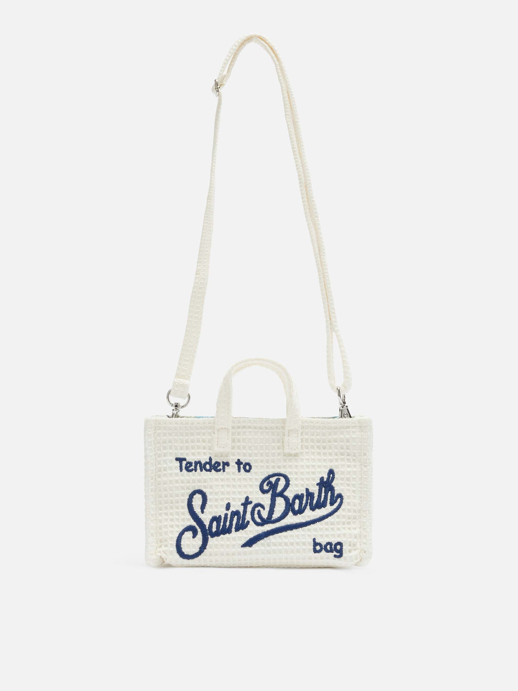 Phone Bag in cotone a nido d'ape beige