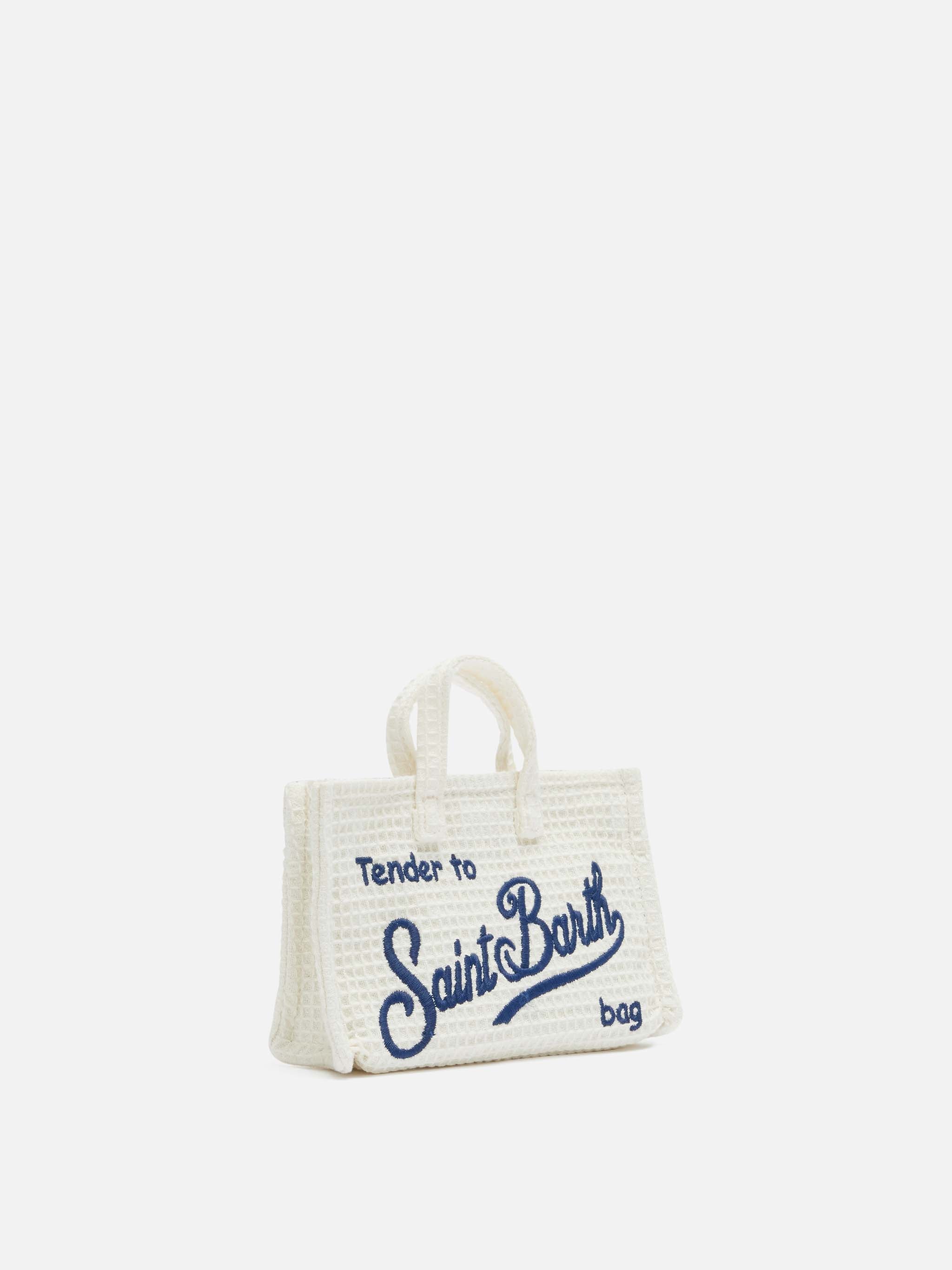 Phone Bag in cotone a nido d'ape beige
