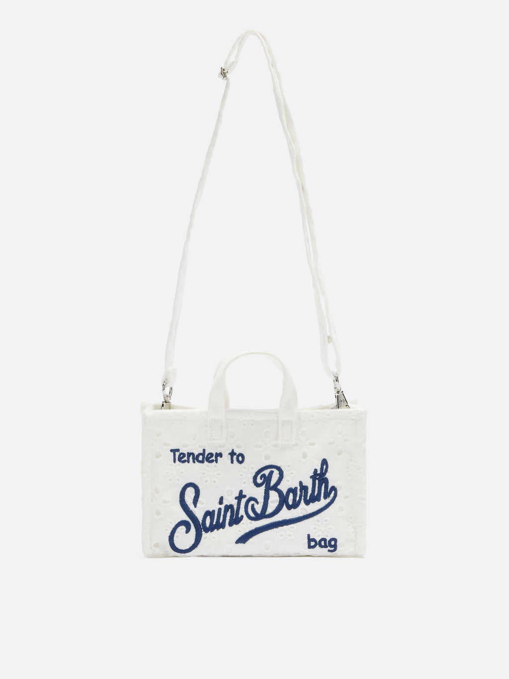 Phone Bag in pizzo Sangallo bianco