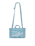 Phone Bag in lino azzurro