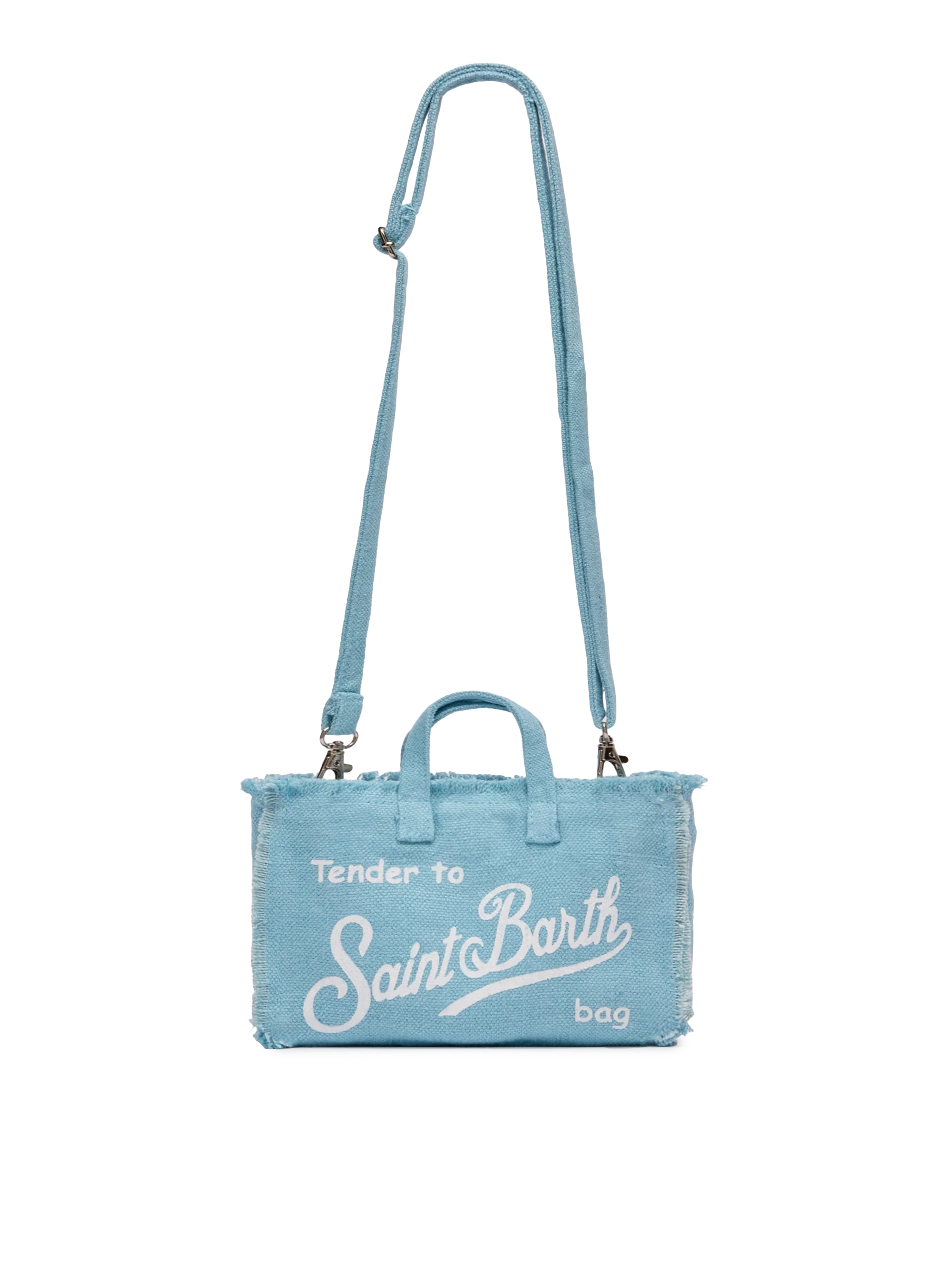 Phone Bag in lino azzurro