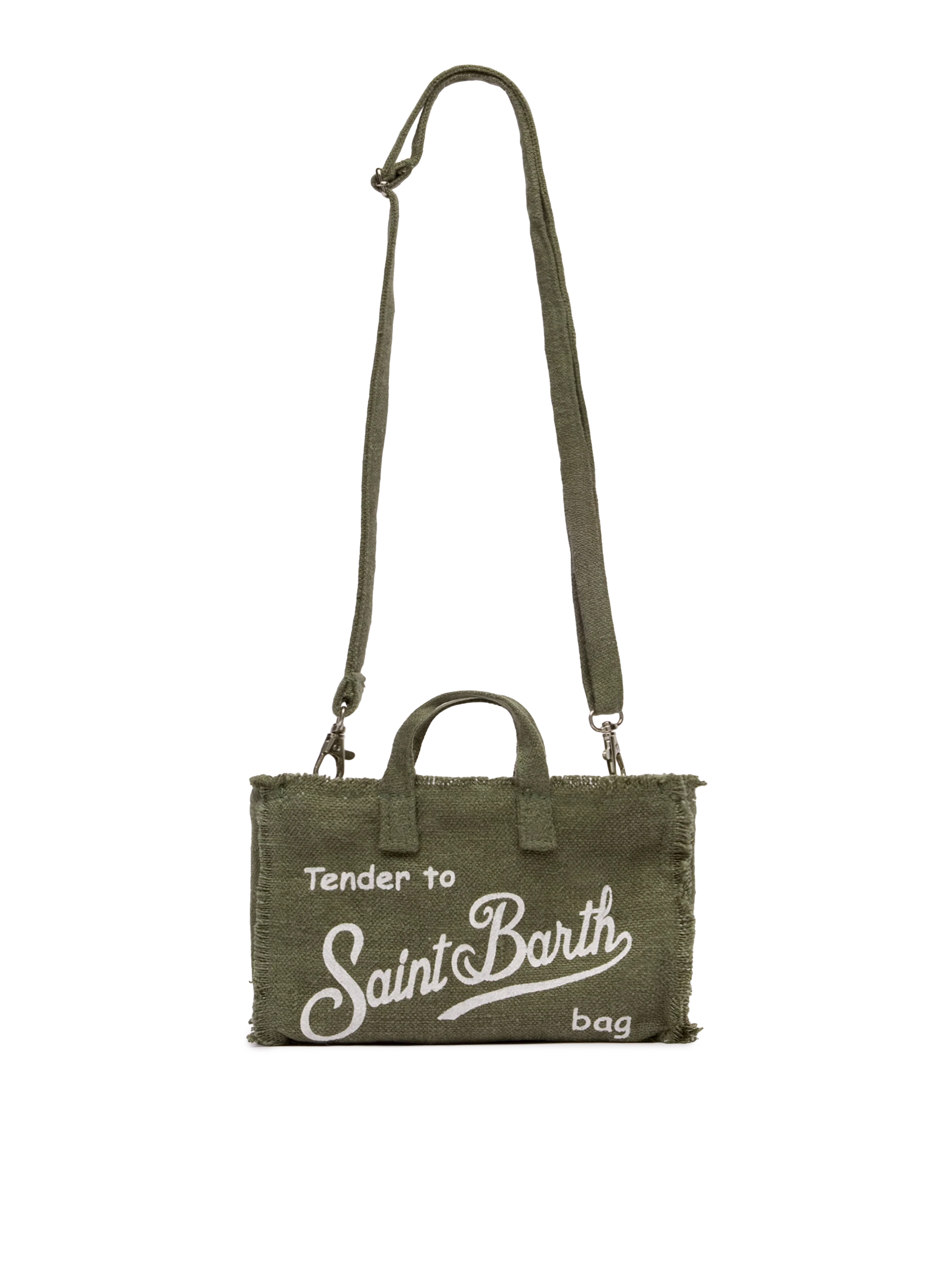 Phone Bag in lino verde militare