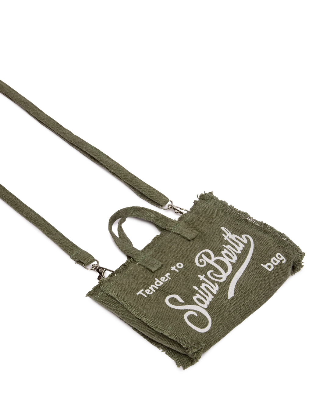 Phone Bag in lino verde militare