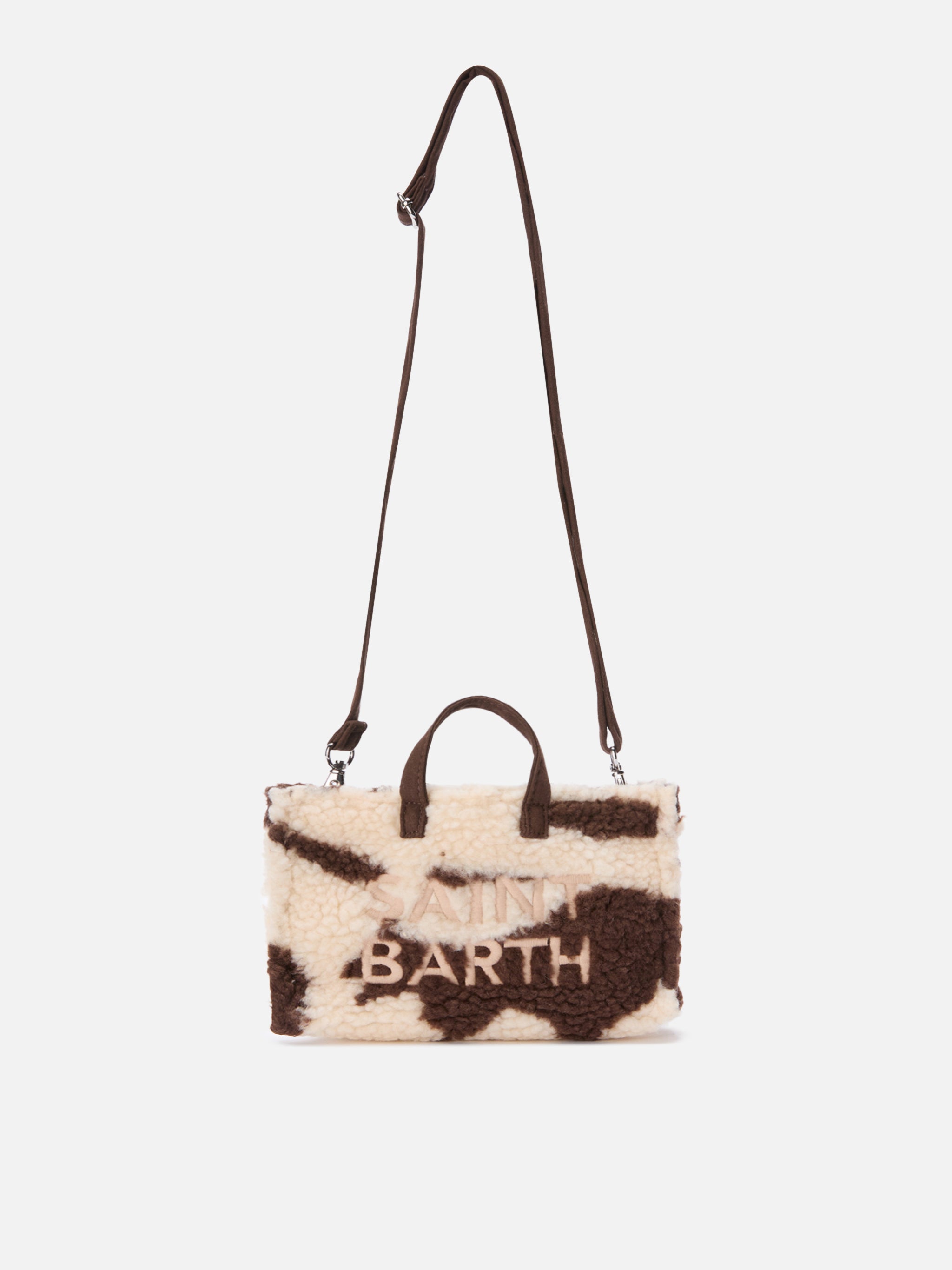 Mini borsa porta telefono Phone Bag Teddy in sherpa muccato
