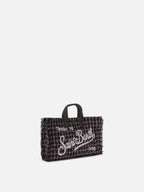 Mini borsa porta telefono Phone Bag Tweed lurex nero