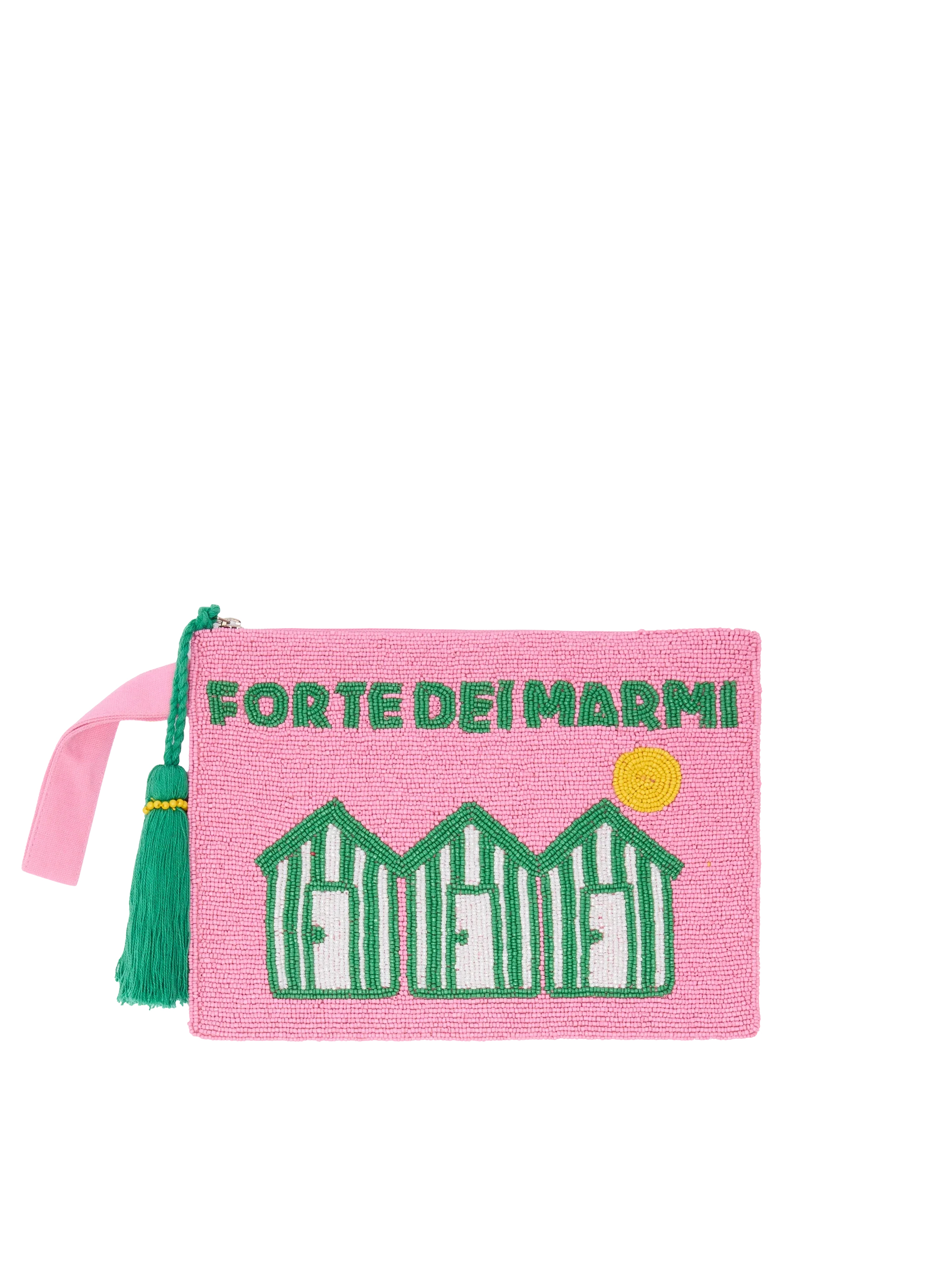 Pearl Pouch con design cartolina Forte dei Marmi  in perline