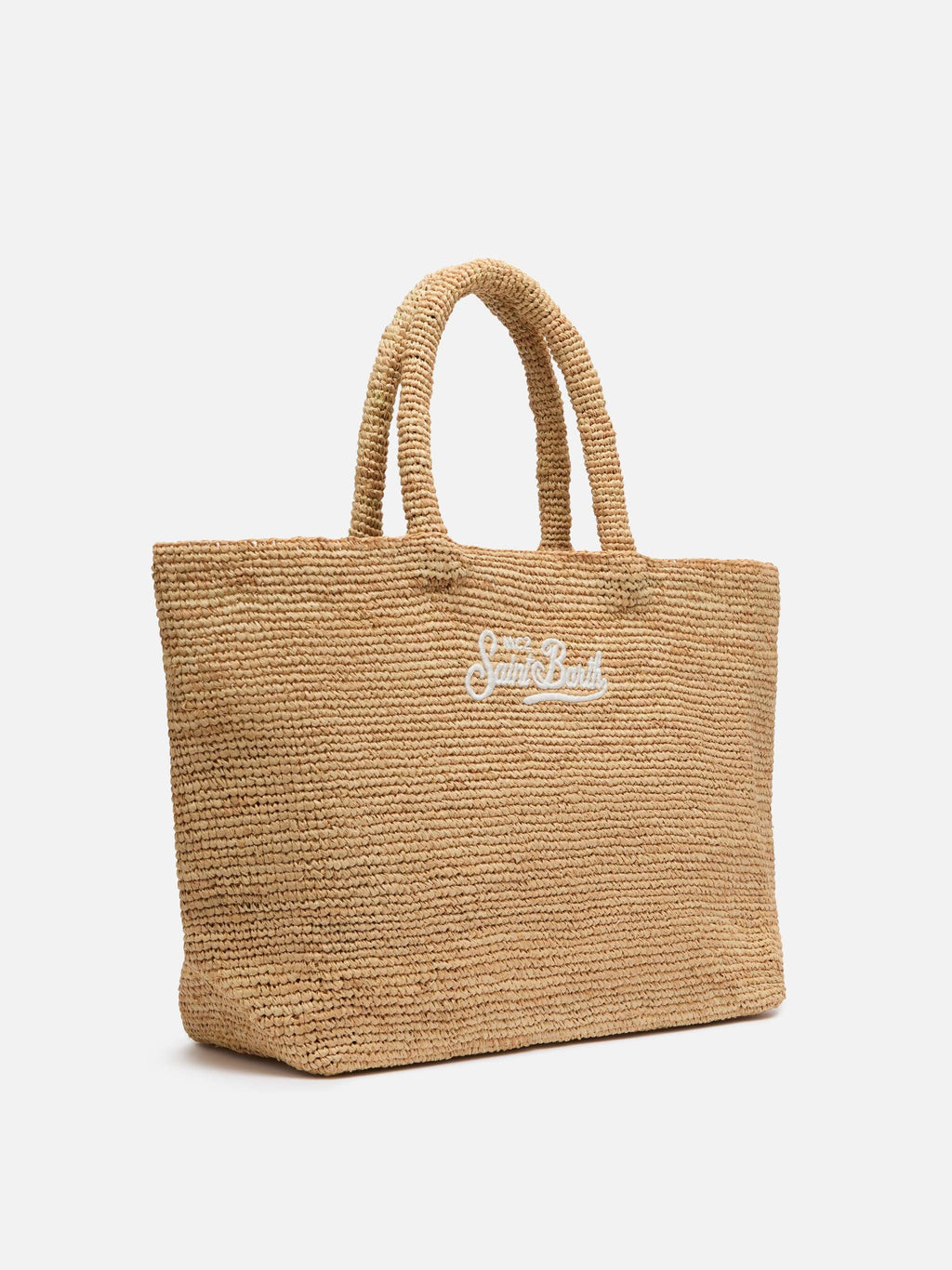 Rafia Beach Bag beige con pochette interna in cotone