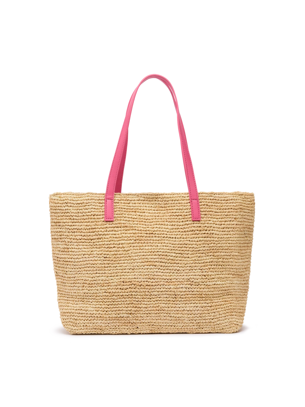 Rafia City Mid Bag beige con logo Saint Barth ricamato