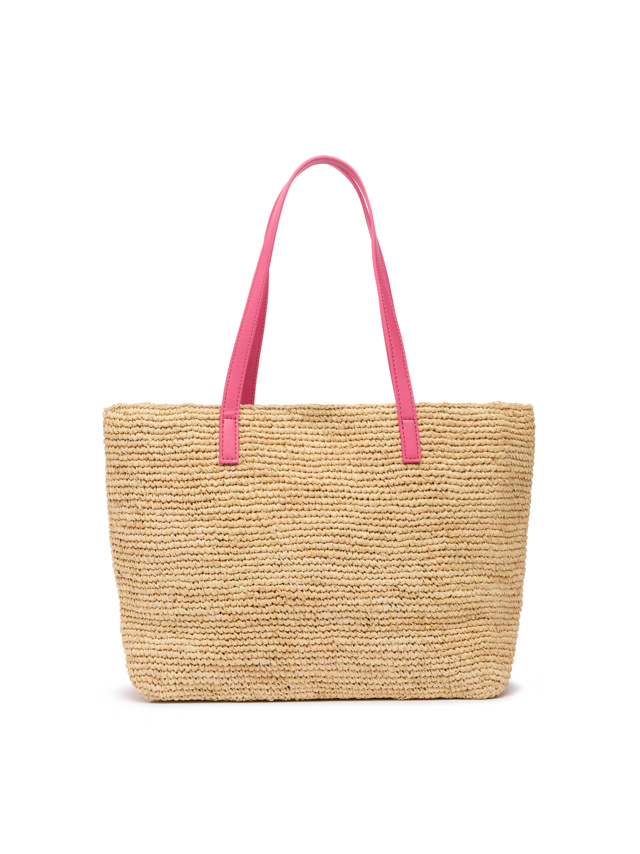 Rafia City Mid Bag beige con logo Saint Barth ricamato
