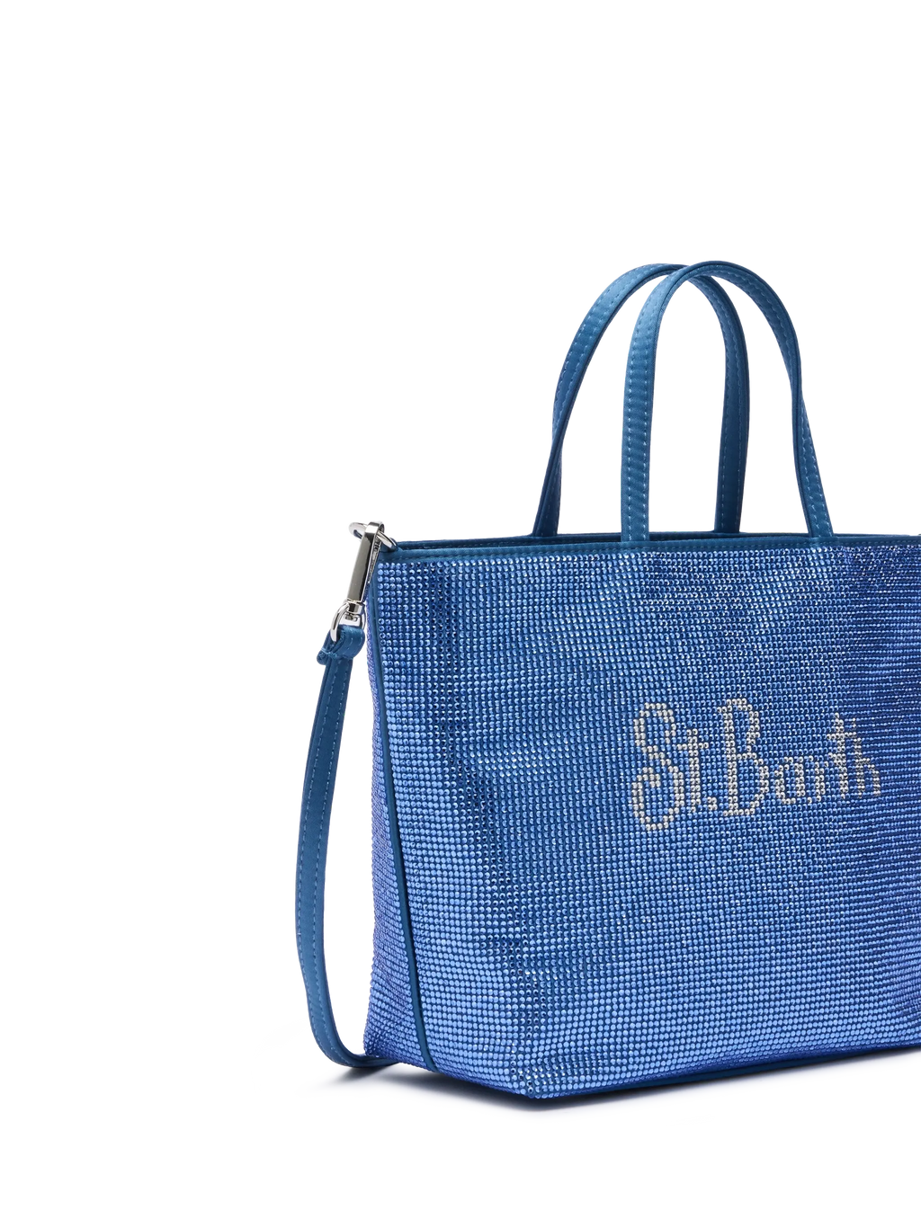 Strass Mini Bag con strass blu avio