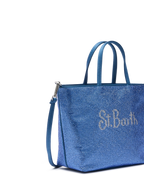Strass Mini Bag con strass blu avio
