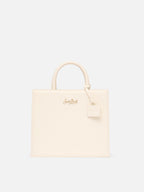 Shop Bag Midi in pelle bianco avorio