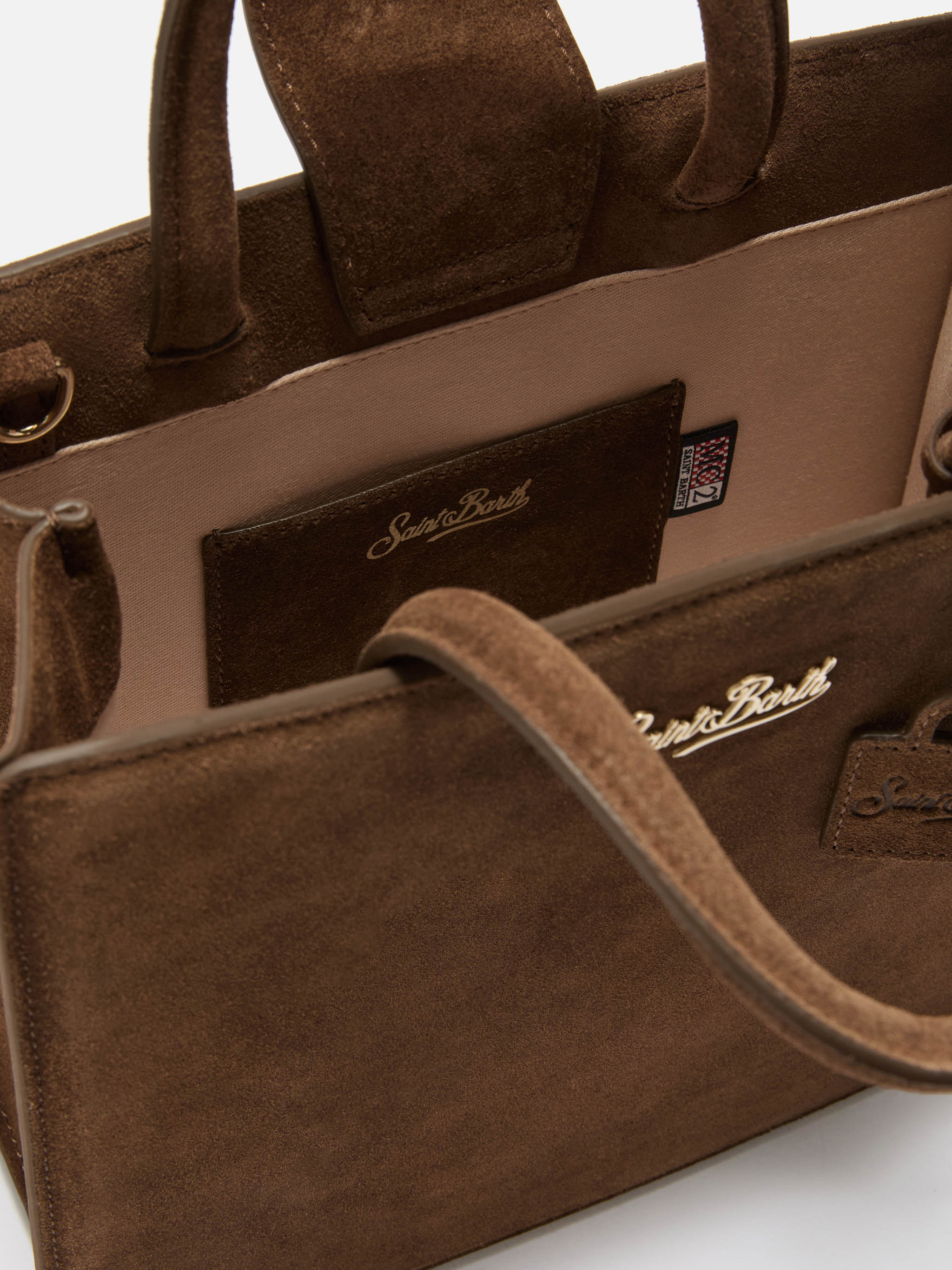 Borsa a mano Shop Bag Midi in pelle scamosciata marrone
