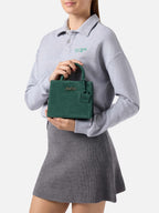 Borsa a mano Shop Bag Mini in pelle scamosciata verde