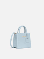 Shop Bag Mini in pelle azzurra