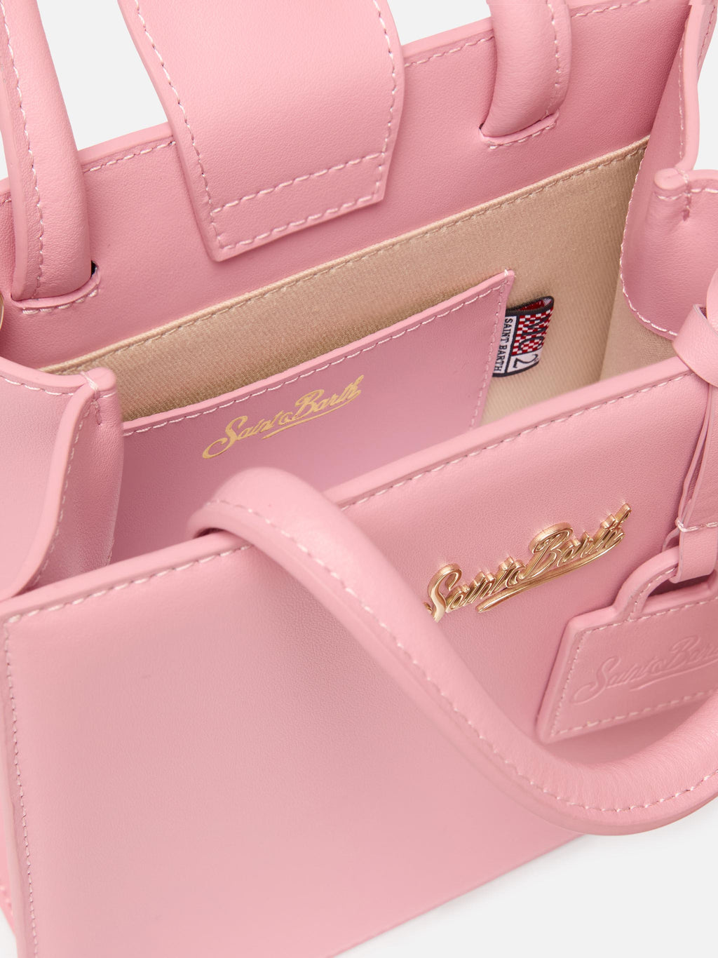 Shop Bag Mini in pelle rosa pastello