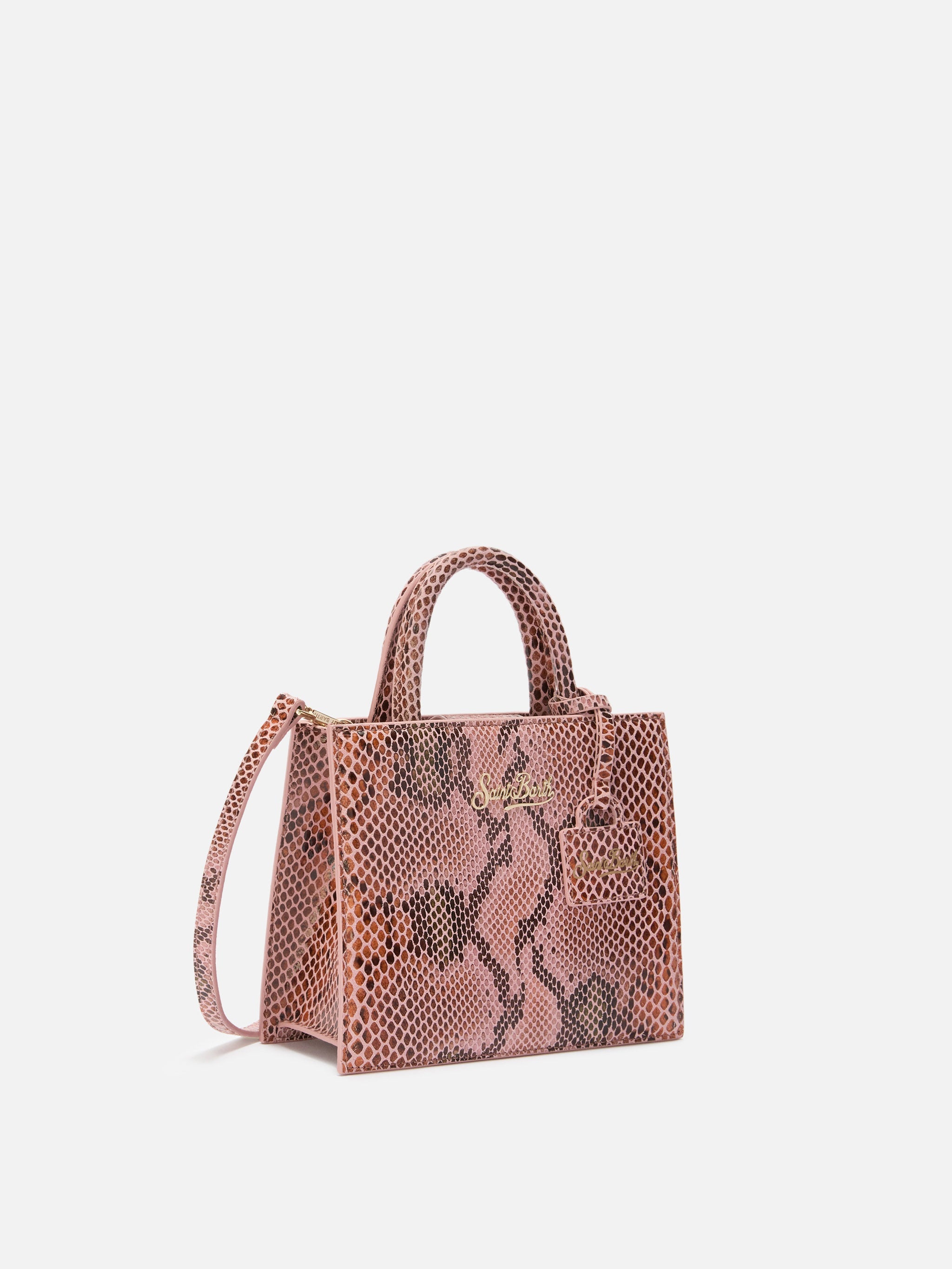 Borsa Shop Bag Mini stampa pitone rosa