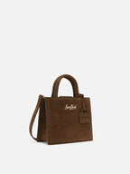 Borsa Shop Bag Mini suede marrone