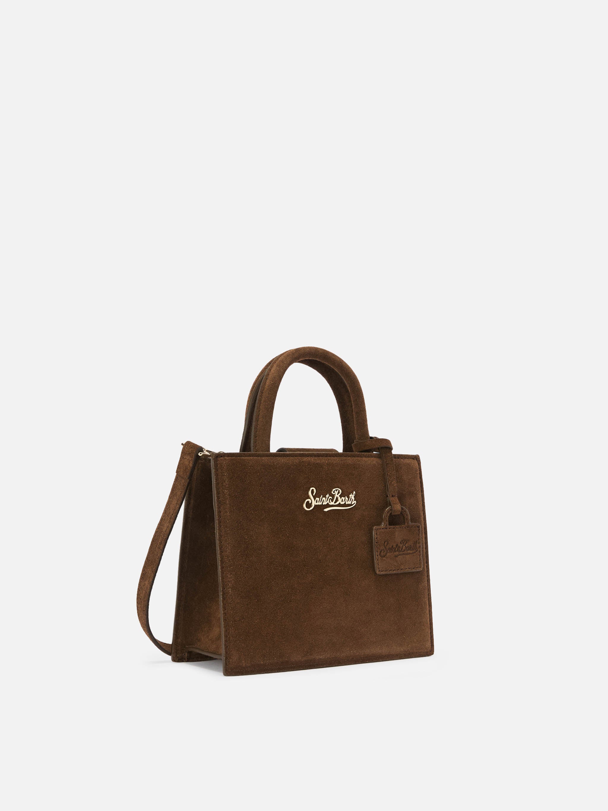 Borsa Shop Bag Mini suede marrone